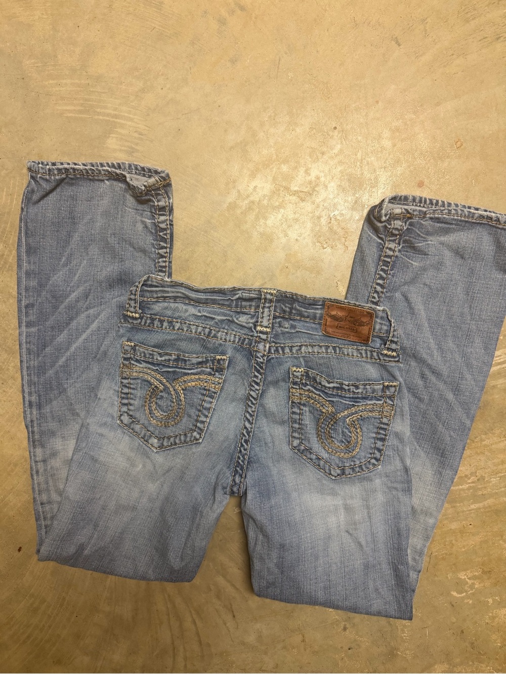 Big Star “LIV” Straight Leg Light Blue Jeans with Embroidered Back Pockets